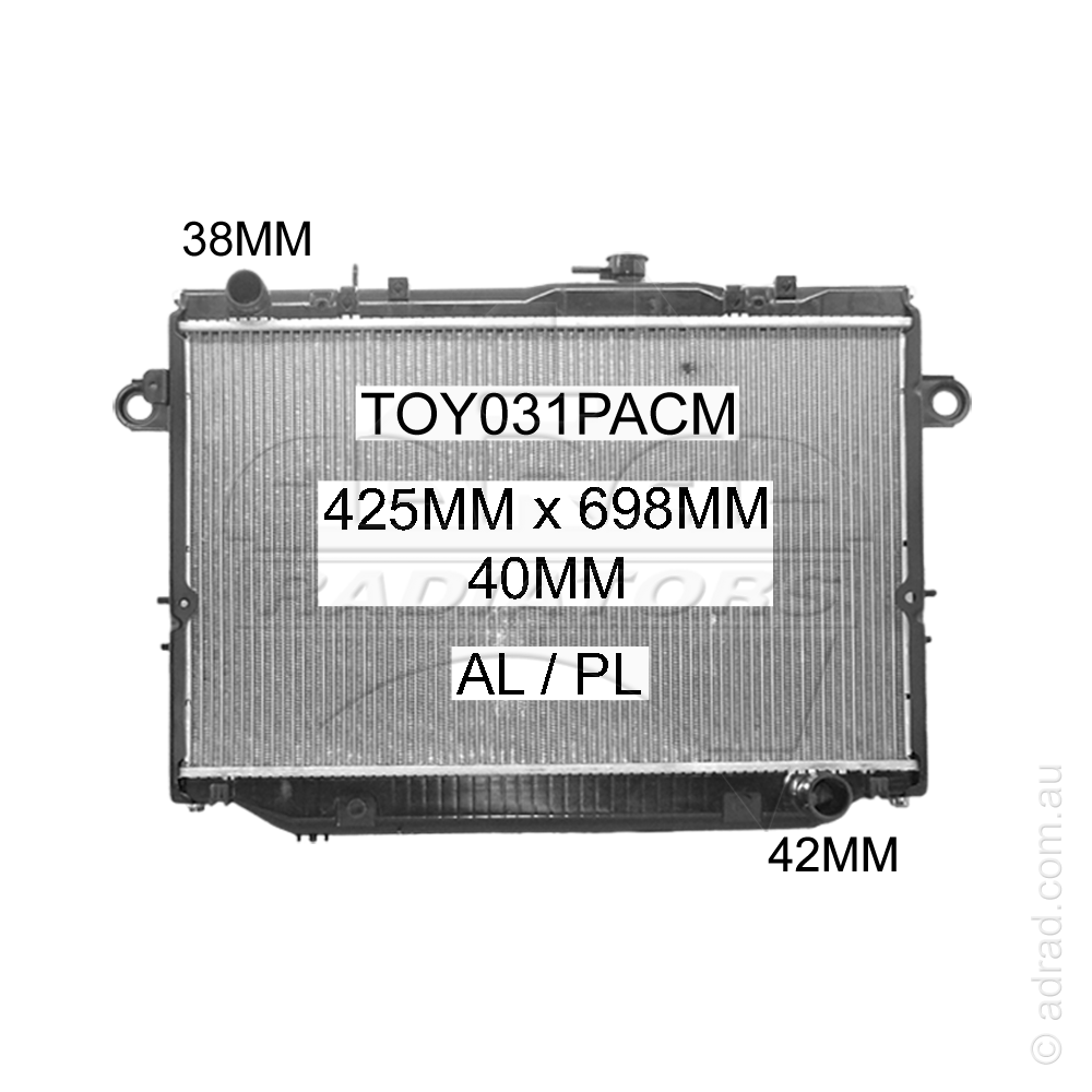 Adrad Alloy / Plastic Radiator for Toyota Landcruiser 105 Series Manual Petrol 98-02 FZJ105