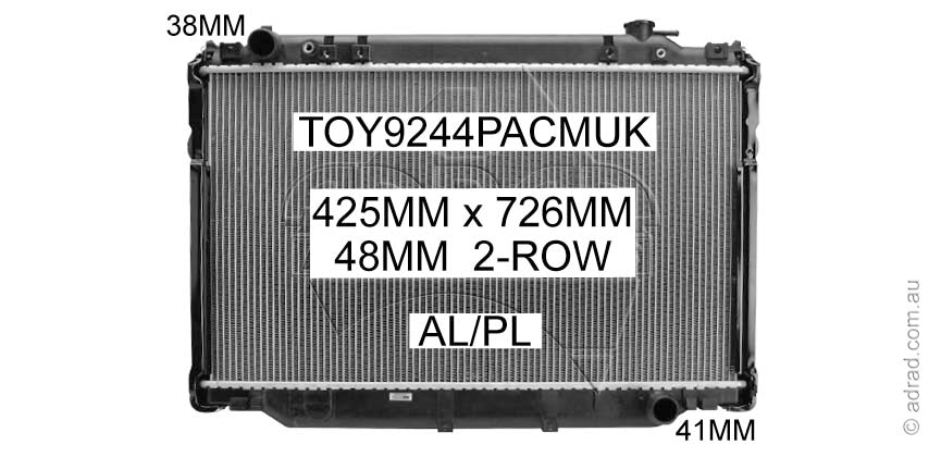 Adrad Alloy / Plastic Radiator for Toyota Landcruiser 80 Series Manual Petrol 92-98 FZJ80