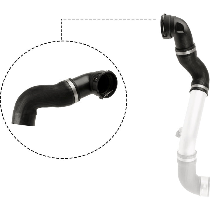 BMW Charged Air Inlet Intake Pipe for M57N & M57N2 - 80 Degree Elbow with O-ring and Steel Clip - Gates 11613415784