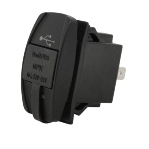 Low Voltage Dual Port USB Socket - Rocker switch size | Low Voltage