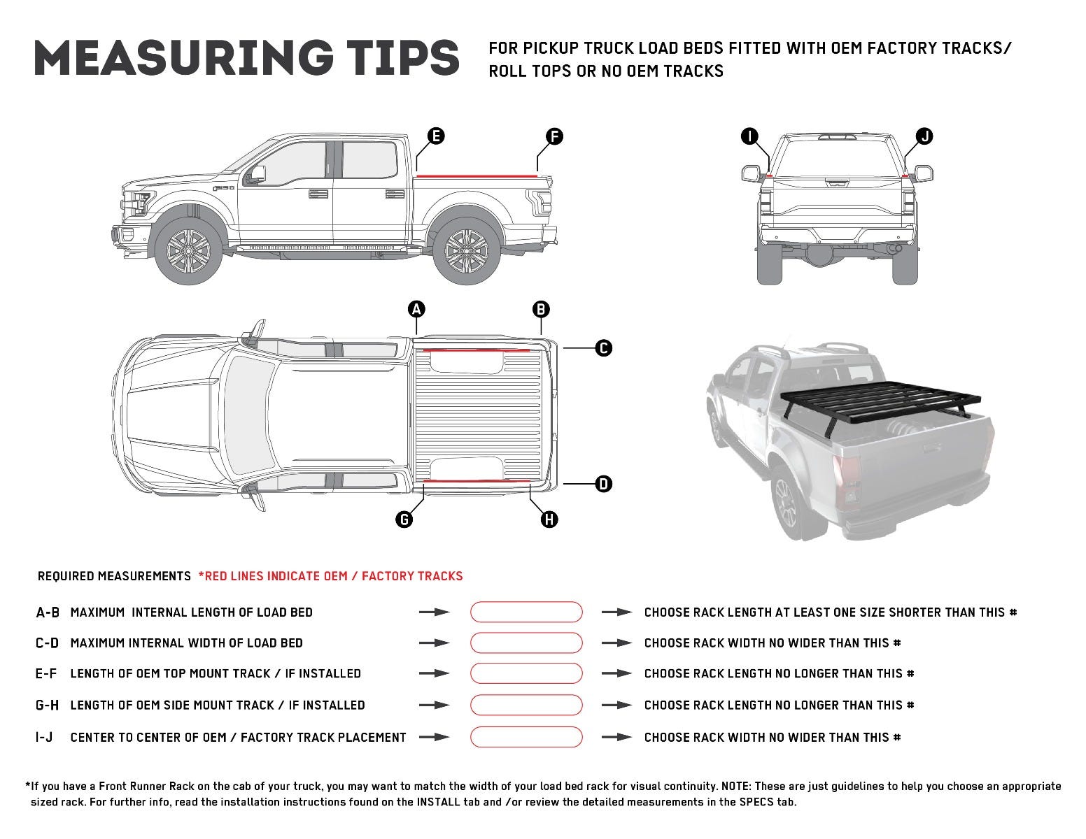 Ute Slimline II Load Bed Rack Kit / 1165(W) x 1358(L)