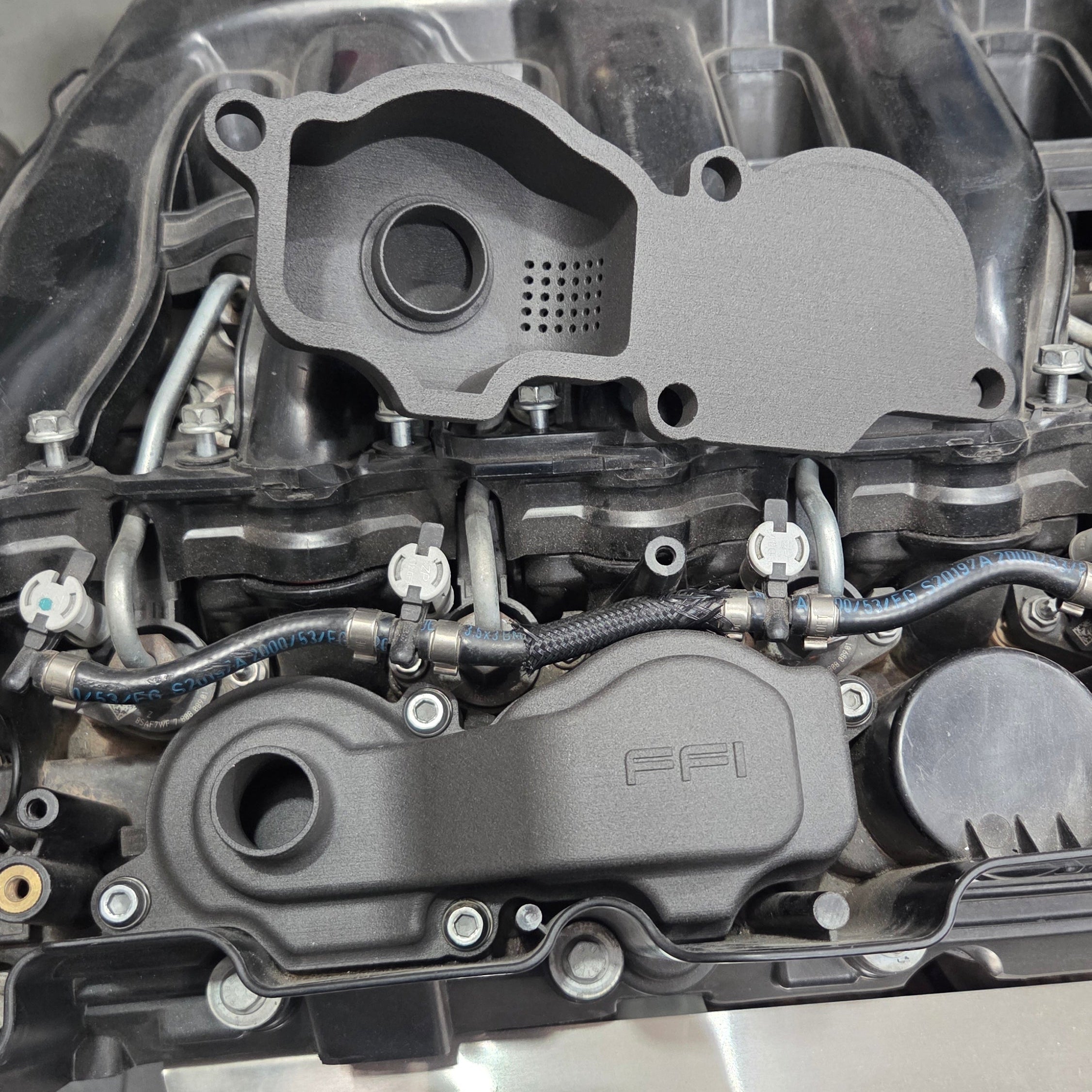 M57 Rocker Cover Breather Housing - installed view 2
