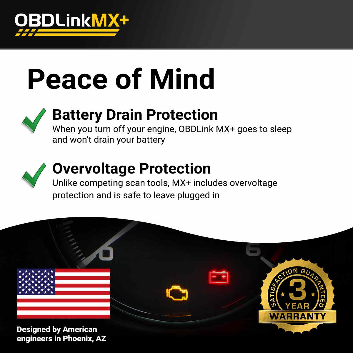 OBDLink MX+ OBD2 Bluetooth Scanner for iPhone, Android, and Windows