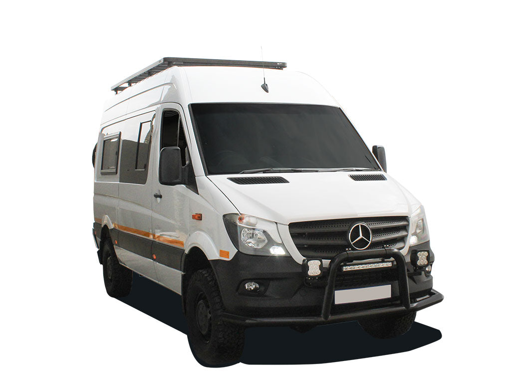 Mercedes Benz Sprinter 144in/170in / L2/L3 / MWB/LWB Wheelbase w/OEM Tracks (2006-Current) Slimline II Roof Rack Kit / Tall - by Front Runner | Front Runner