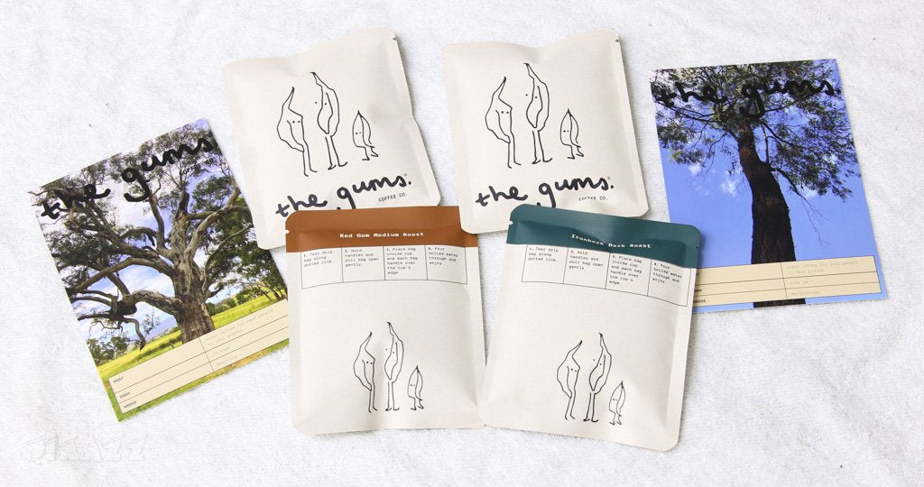 The Gums Coffee Sample Pack 2 x Red Gum Roast and 2 x Ironbark Roast Drip Filters - SAMPLE PACK | The Gums Coffee