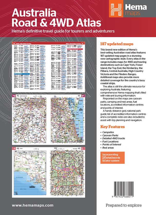 Australia Road & 4WD Atlas (Spiral Bound) - 252 x 345mm (13th Edition) | Hema