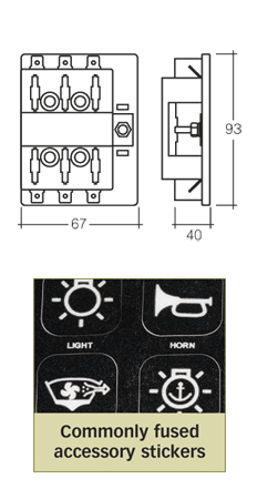 Narva 6 Way Standard ATS Blade Fuse with Transparent Cover and Single Power-In Terminal - 54431 | Narva