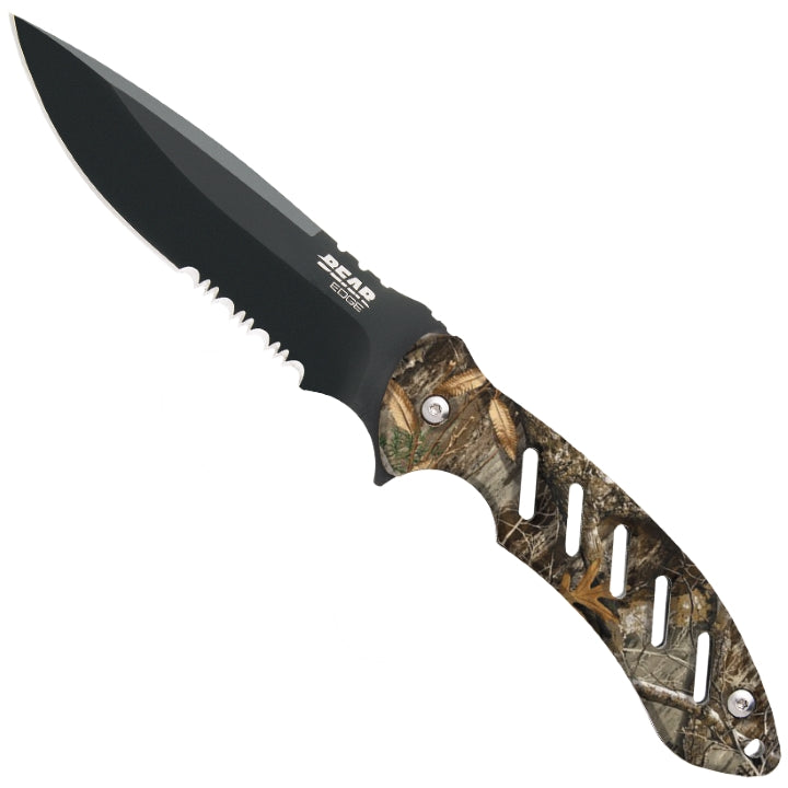 Bear Edge Brisk 9 3/4" Black Blade Knife - Real Tree | Bear & Son