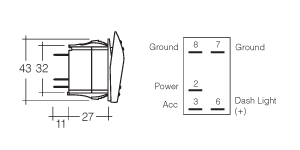 Narva 12 Volt Illuminated Off/On Sealed Rocker Switch with 'Beacon' Symbol (Blue) - 63147BL | Narva