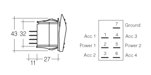 Narva 12 Volt Illuminated Momentary (On)/Off/Momentary (On) Sealed Rocker Switch with 'Winch' Symbol (Blue) - 63148BL | Narva