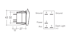 Narva 12/24V Off/On L.E.D Illuminated Sealed Rocker Switch (Red) - 63158BL | Narva