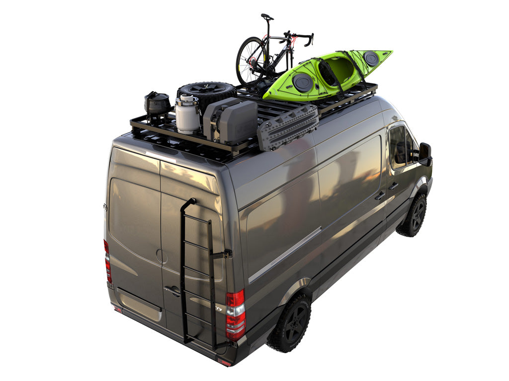 Mercedes Benz Sprinter 144in/170in / L2/L3 / MWB/LWB Wheelbase w/OEM Tracks (2006-Current) Slimline II Roof Rack Kit / Tall - by Front Runner | Front Runner