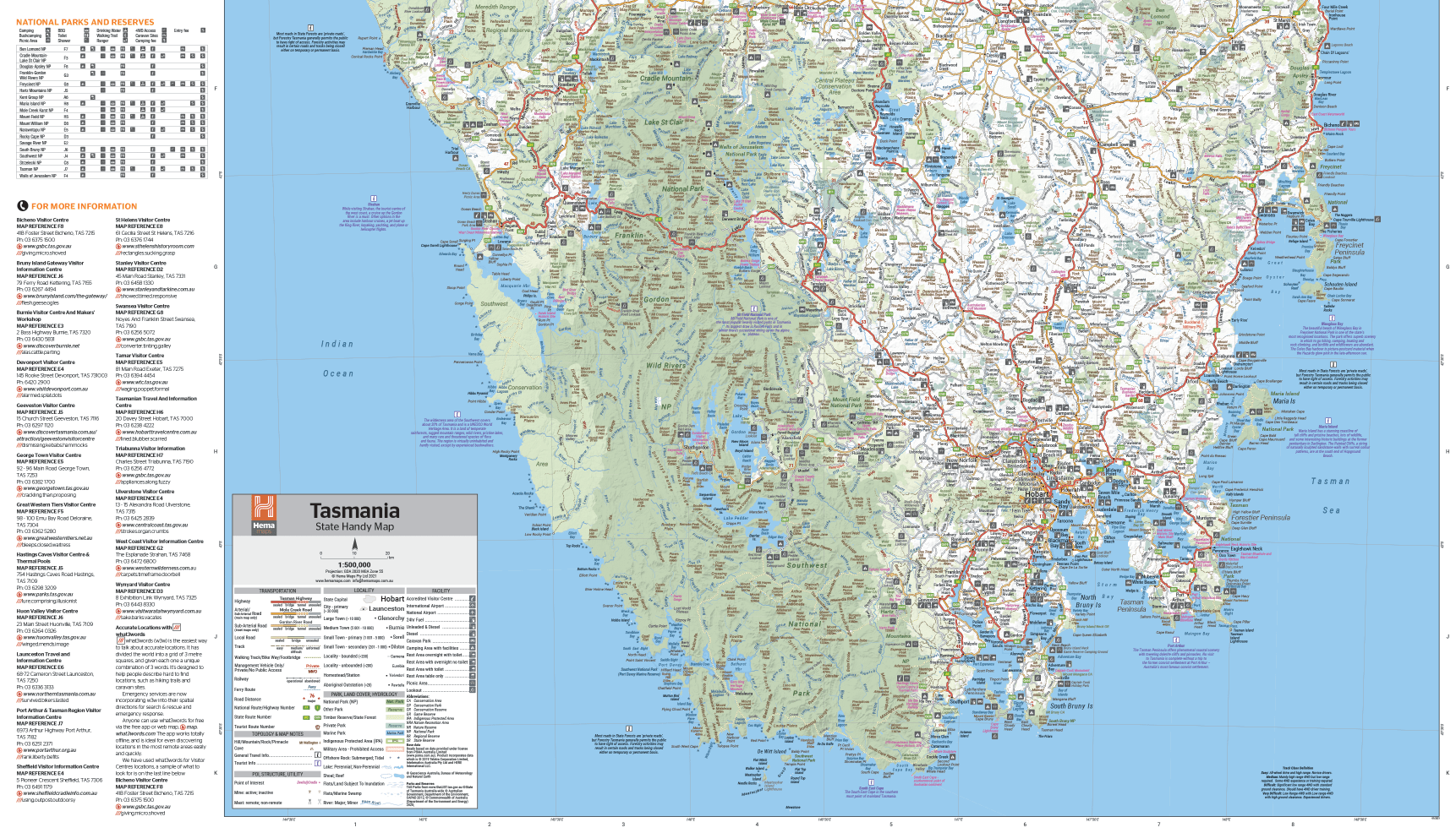 Hema Tasmania Handy Map | Hema
