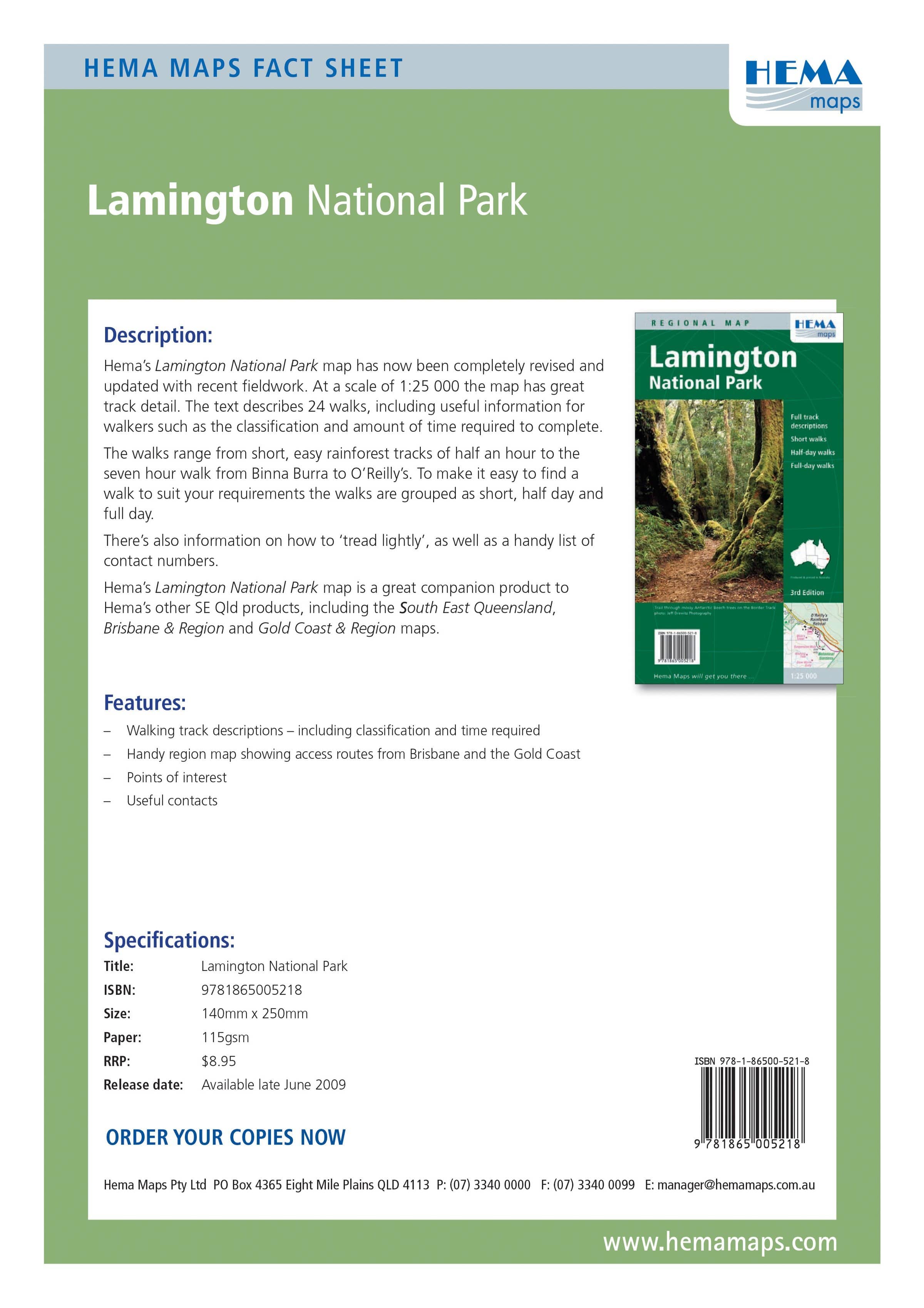 Hema Lamington National Park Map | Hema