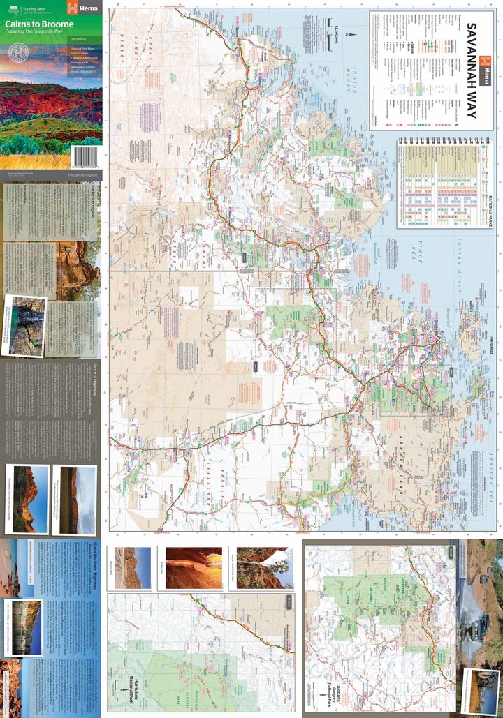 Hema Savannah Way - Cairns to Broome Map | Hema