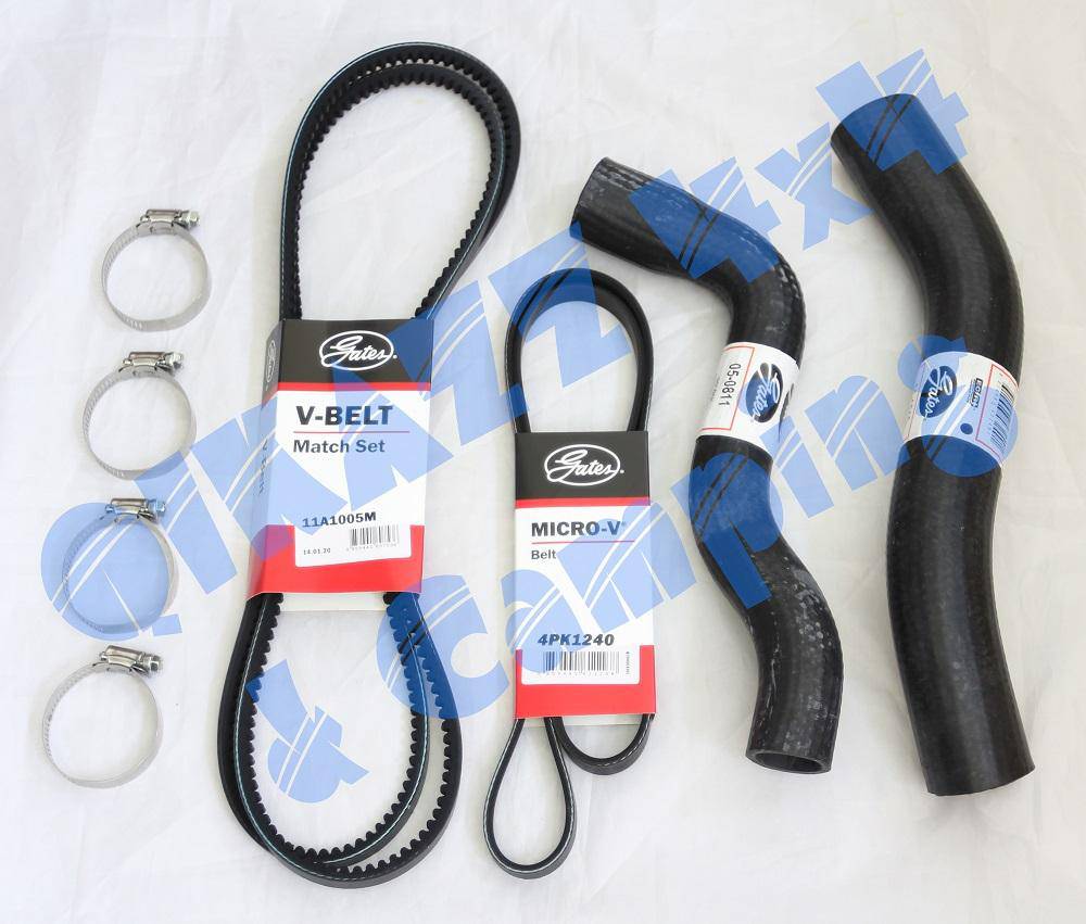 Gates Emergency Radiator Hose & Fan Belt Kit for Toyota Landruiser 100 Series HJD100 4.2L 1HD-FTE 8/02-10/07 | Gates