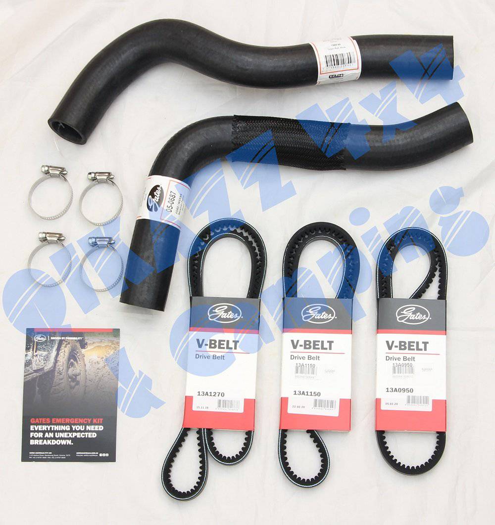 Gates Emergency Radiator Hose & Fan Belt Kit for Nissan Patrol GQ TD42 Ford Maverick TD42 | Gates