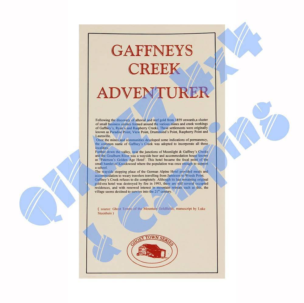 Adventurer Maps - Gaffneys Creek - The Ghost Town Series | Adventurer Maps