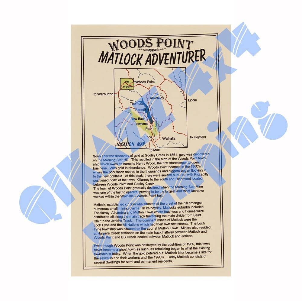 Adventurer Maps - Woods Point / Matlock - The Ghost Town Series | Adventurer Maps