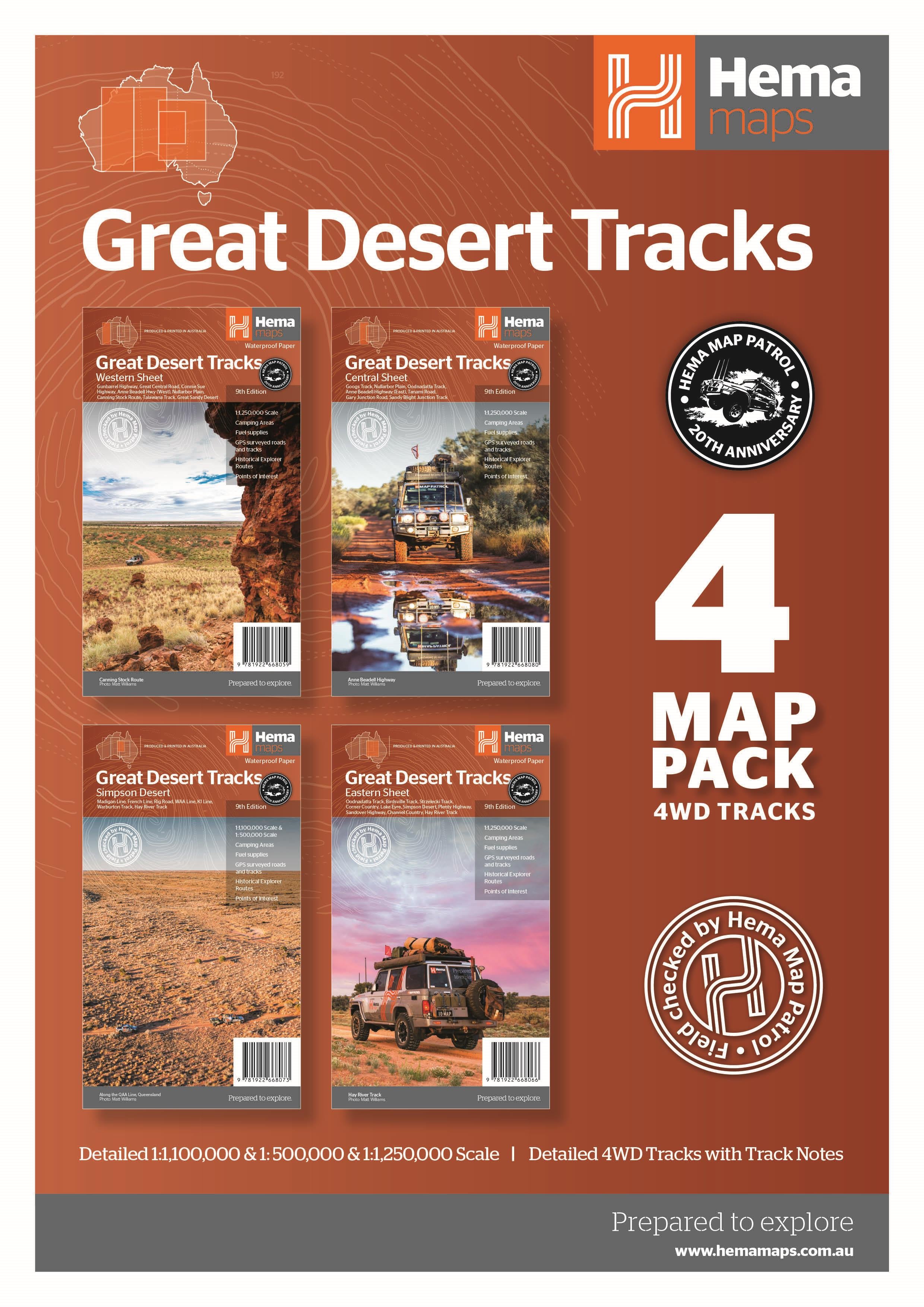 Hema Great Desert Tracks Map Pack | Hema