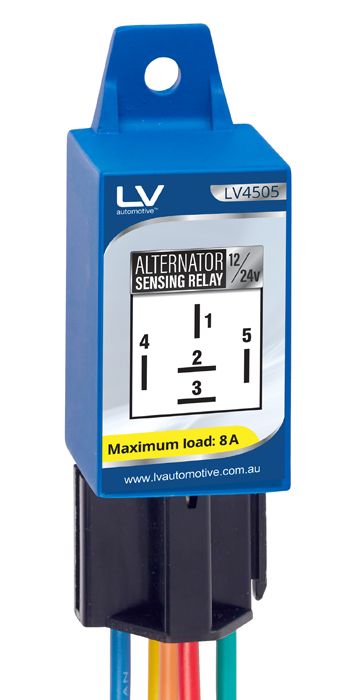 LV 12/24V 8AMP Alternator Sensing Relay 5 PIN Universal Application, VSR & Manual Override | LV Automotive