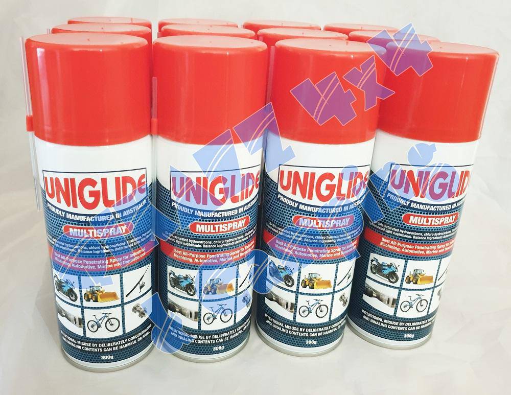 Uniglide Multispray - 300g All Purpose Penetrating Spray / Lubricant - 1 Carton (12 x 300g) | Performance Lubricants Australia