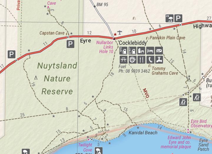 Hema Nullarbor Plain - Western Map - Kalgoorlie to Border Village | Hema