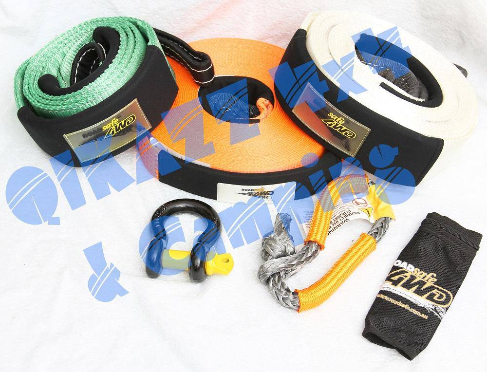 Roadsafe 4wd Recovery Kit - Winch Extension, Tree Trunk Protector, 8t Snatch Strap, Soft Shackle & Bow Shackle | Roadsafe