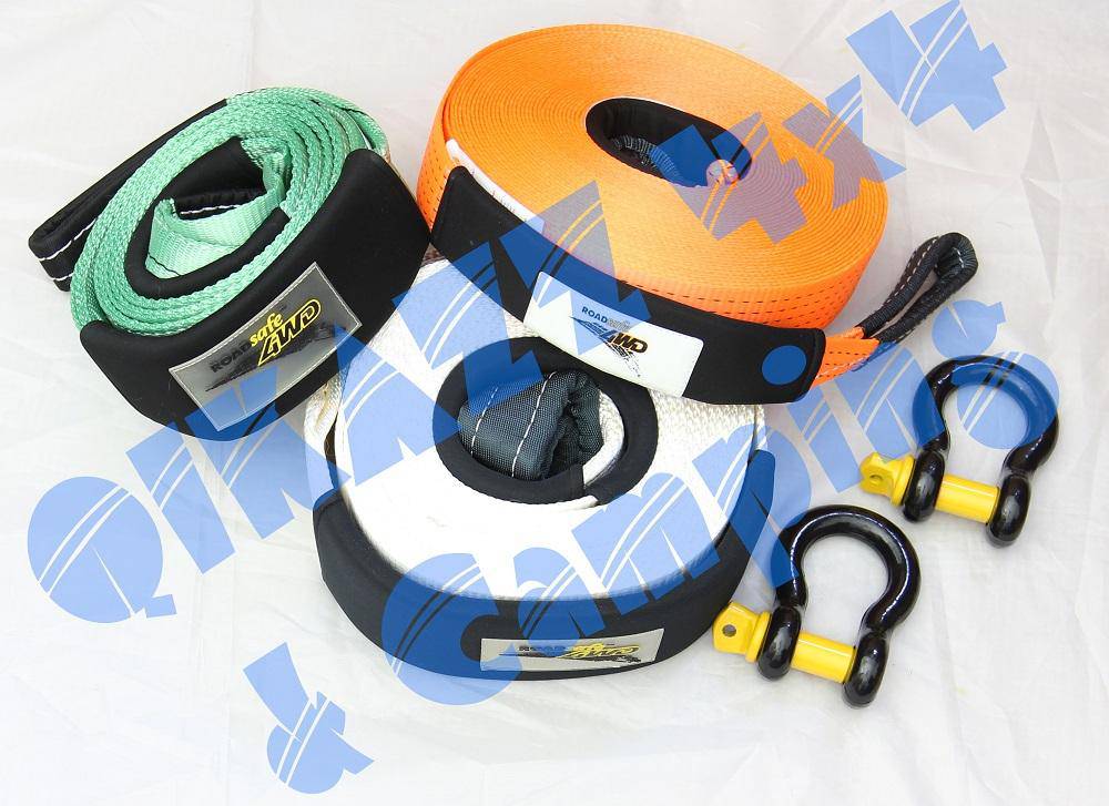 Roadsafe 4wd Recovery Kit - Winch Extension, Tree Trunk Protector, 11t Snatch Strap & 2 x Bow Shackles | Roadsafe