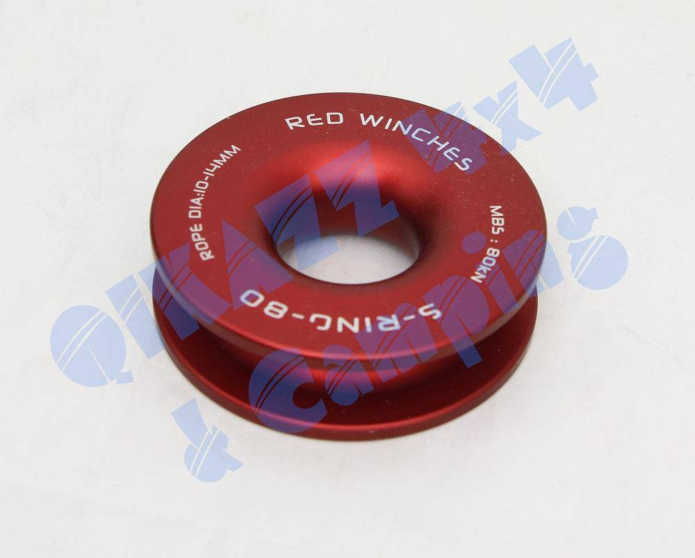 Red Winch Snatch Ring 8T + Roadsafe Soft Shackle | Red Winch
