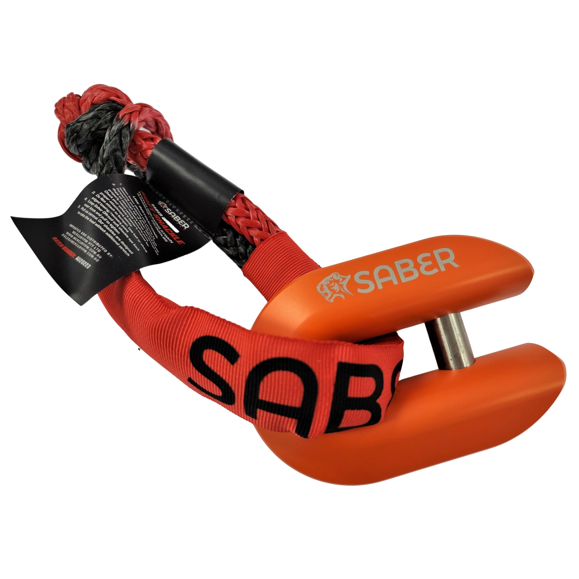 Saber Offroad Alloy Winch Shackle - 7075 Aluminium – Cerakote Orange | Saber Offroad