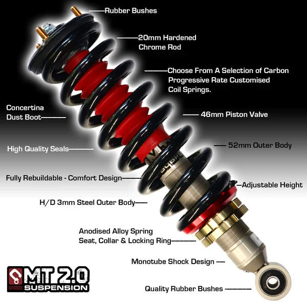 Carbon Offroad MT2.0 Ford Ranger PX1/2 2015-2019 2-3" HD Front Only Strut Kit - MT-FORD-RANG-PX2_2SDHD 4
