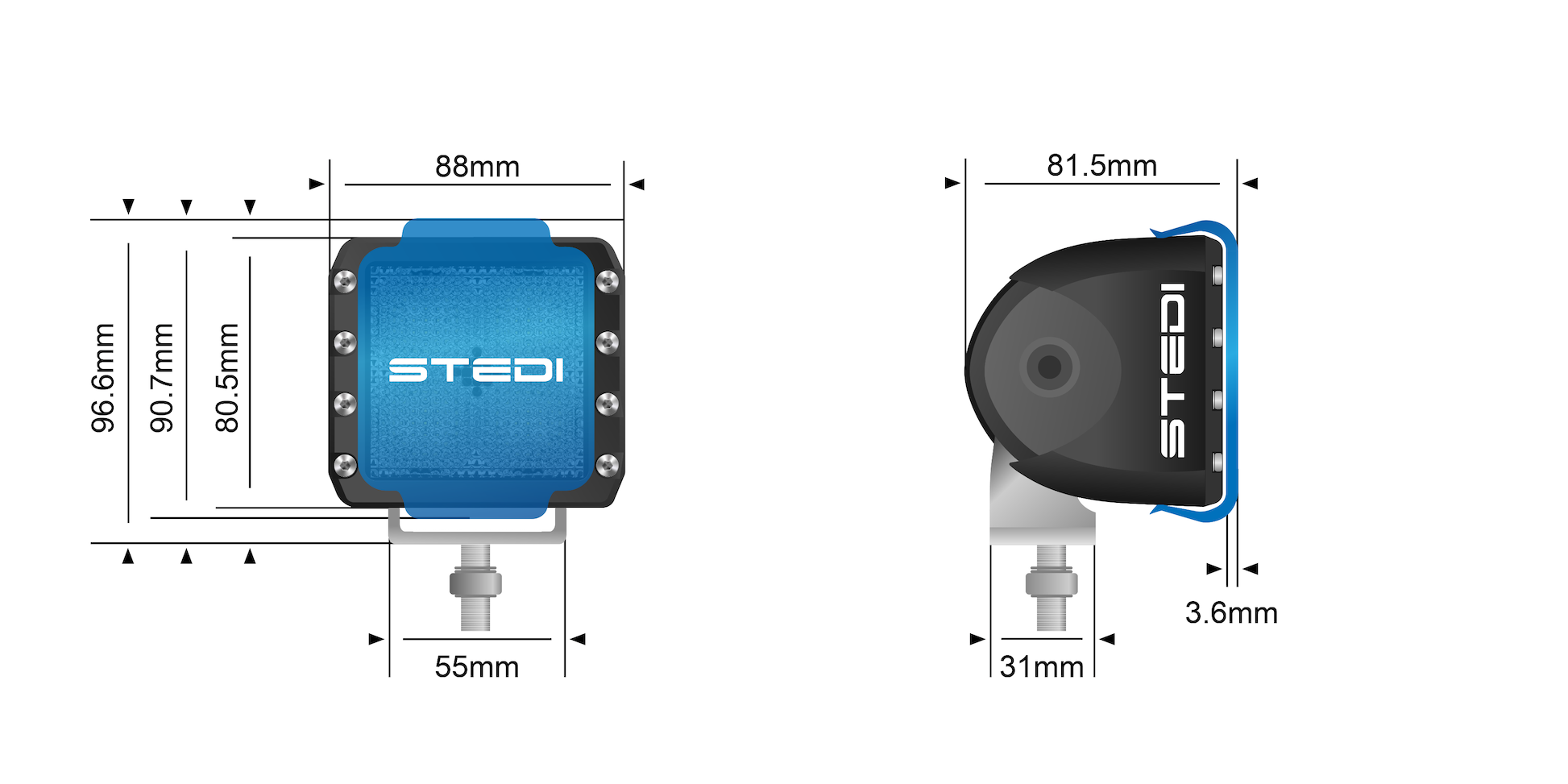 Stedi C-4 Black Edition LED Light Cube | Diffuse | Stedi