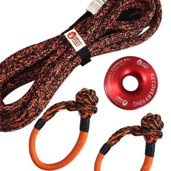 Carbon 4m 14000kg Bridle Rope, 2 x Soft Shackle, Recovery Ring Combo Deal - CW-COMBO-0054-MFSS-RR10 1
