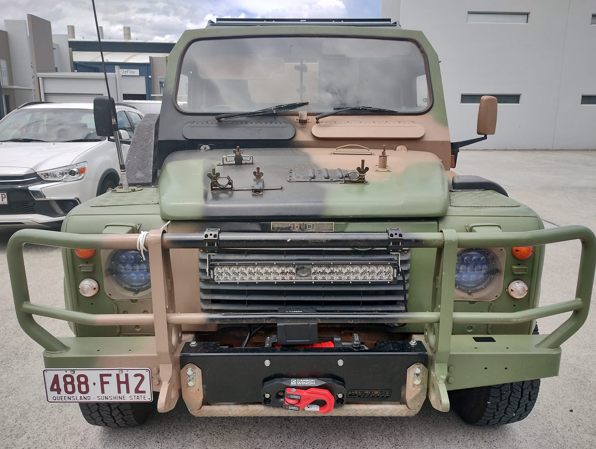 Carbon Offroad Hidden Winch Cradle for Ex-Army Landrover Perentie 4x4 and 6x6 - Carbon Offroad