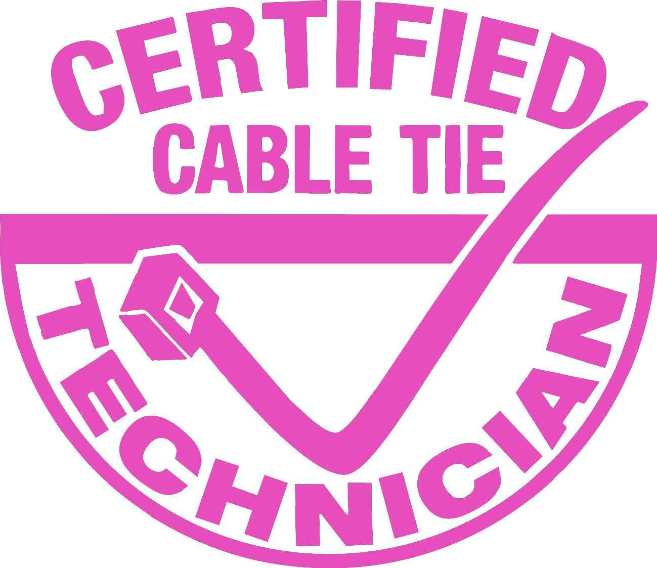 Certified Cable Tie Technicion Sticker - Funny Window / Windscreen Decal | QIKAZZ 4x4 & Camping