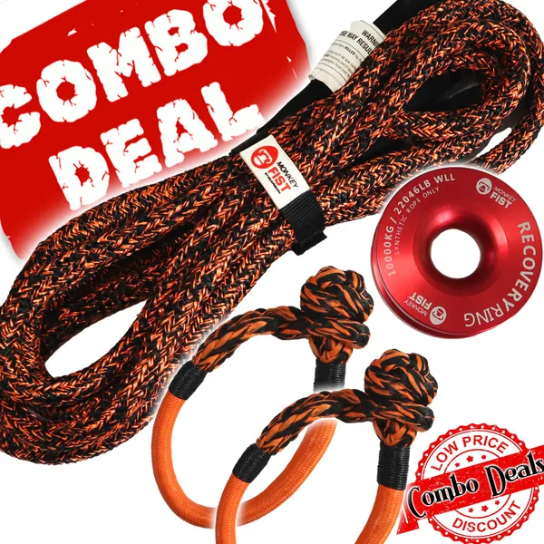 Carbon 4m 14000kg Bridle Rope, 2 x Soft Shackle, Recovery Ring Combo Deal - CW-COMBO-0054-MFSS-RR10 3