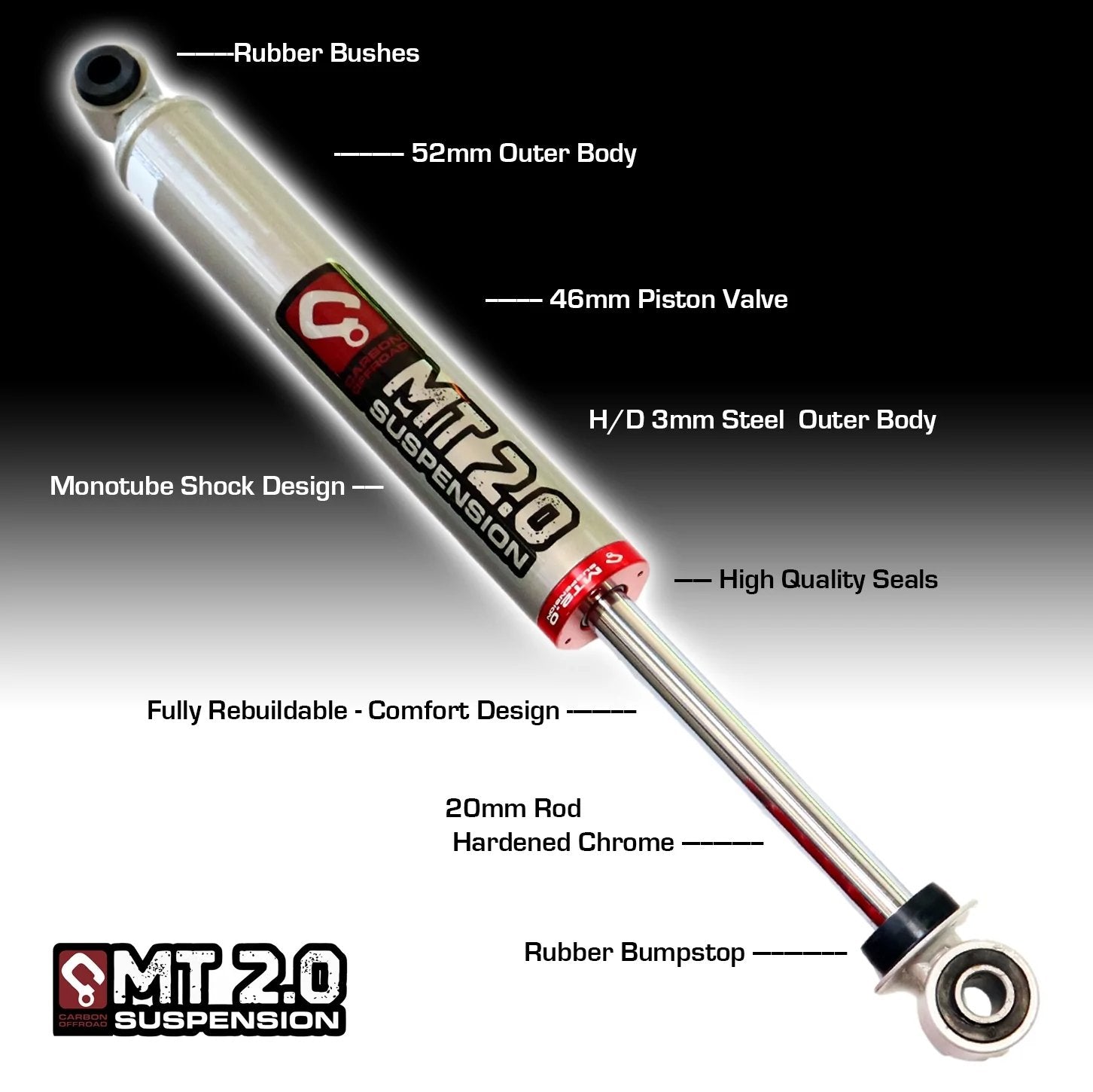 MT 2.0 Ford Everest 2015-2019 Strut Shock Kit 2-3 Inch - MT-FORD-EVER2_2HD 3