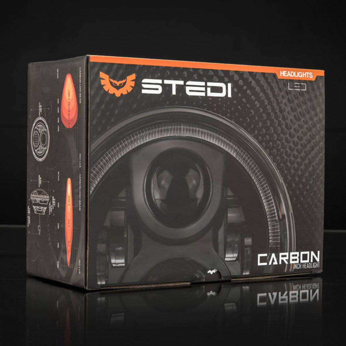 Stedi 7 inch CARBON LED Headlight for GQ Patrol, Jeep Wrangler & Landcruiser 75 | Stedi