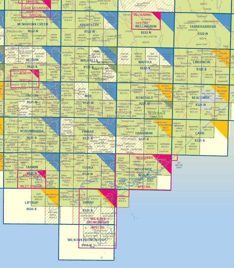 Vicmap Aberfeldy 8122-N 1:50k Scale Map | Vicmap