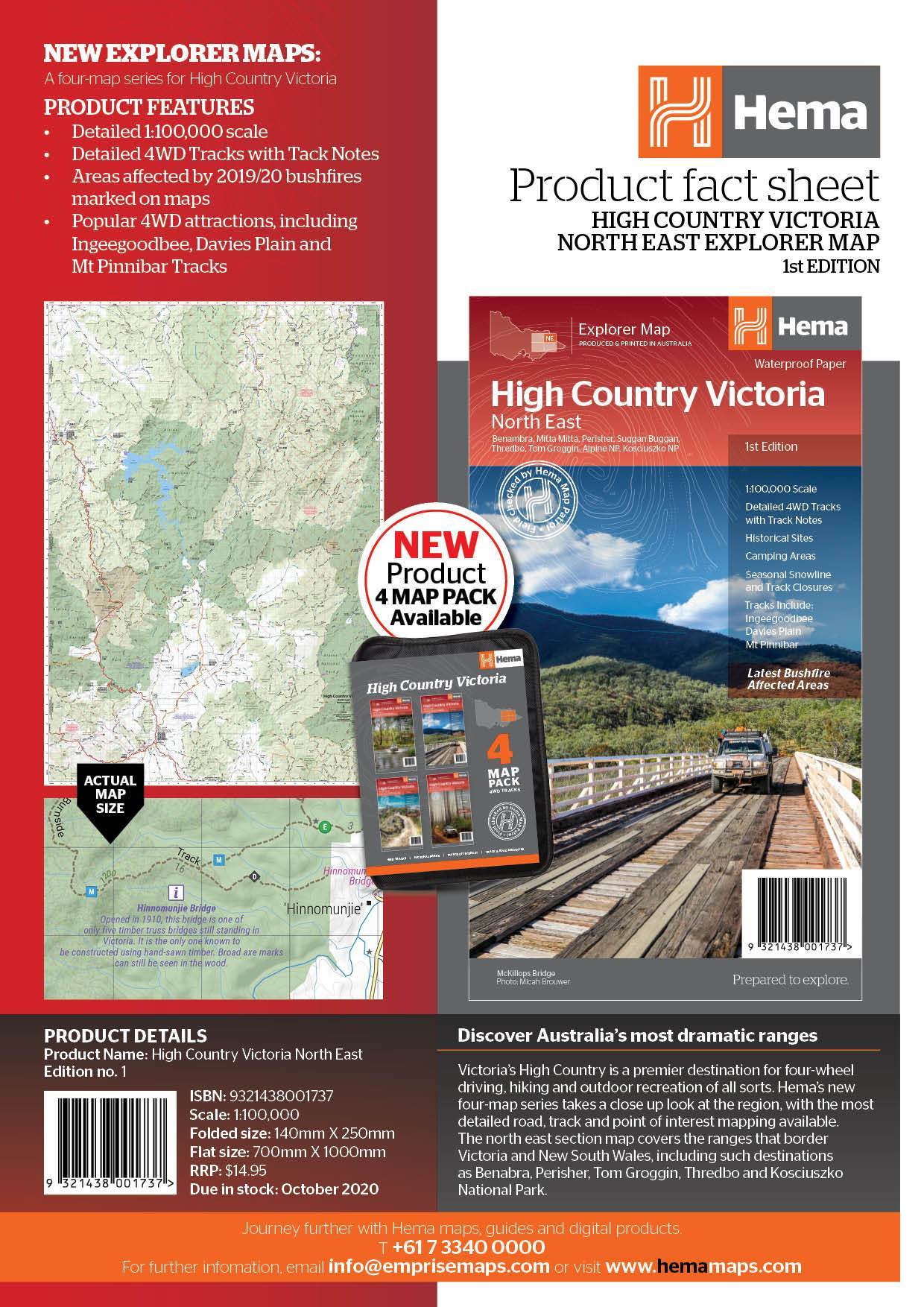 Hema The Victorian High Country - North Eastern Map 1st Edition | Hema