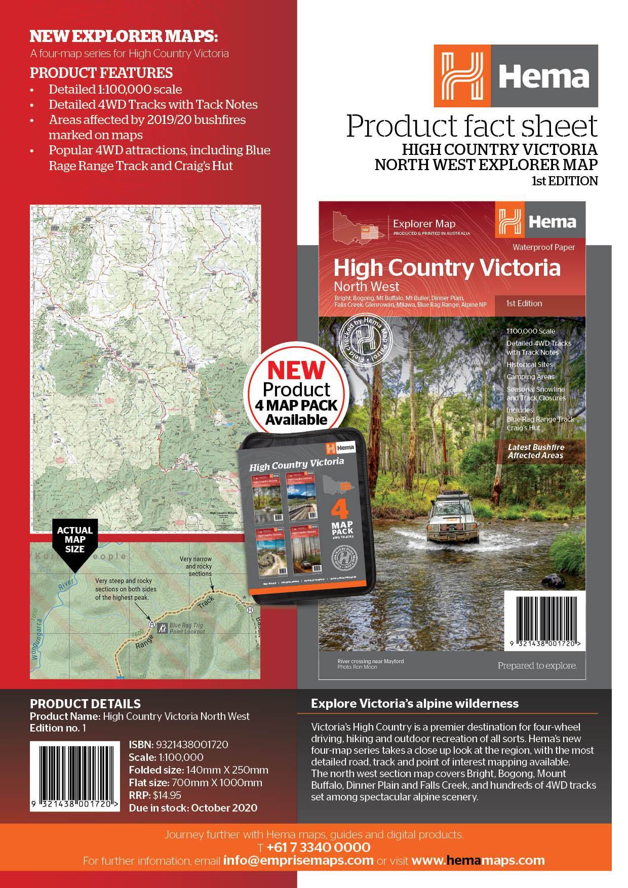 Hema The Victorian High Country - North Western Map 1st Edition | Hema